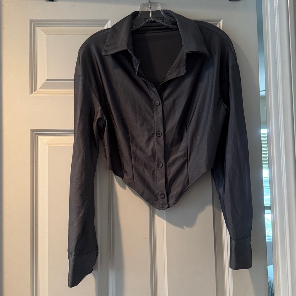 Dark Gray Button-Up Shirt